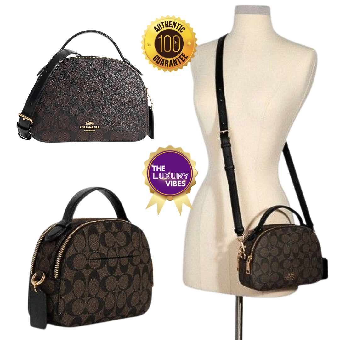 COACH Serena Satchel Signature in Brown Black