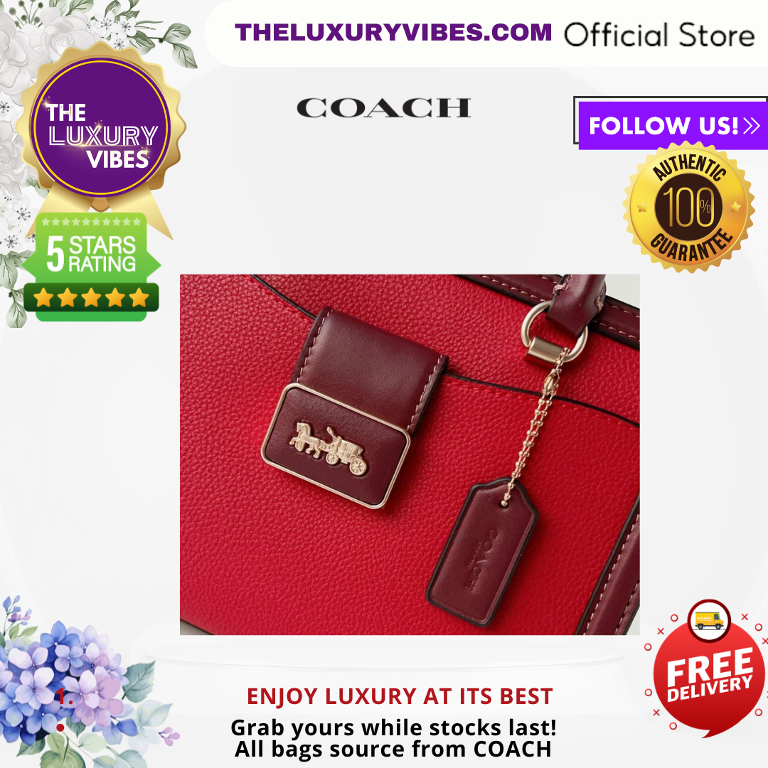 COACH Grace Carryall Colorblock Red CC140