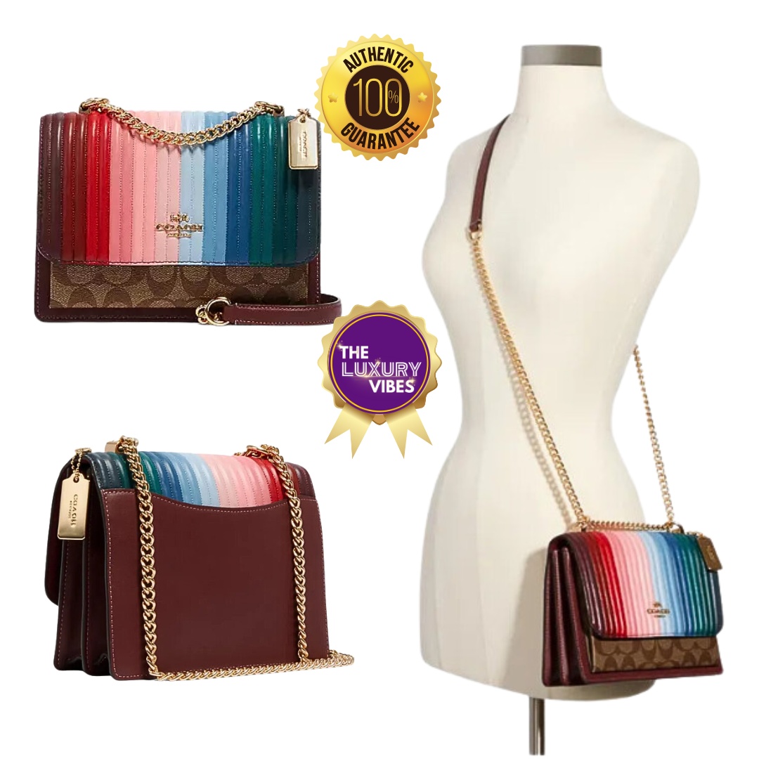 COACH Klare Crossbody With Rainbow Linear Quilting - Dark Rainbow