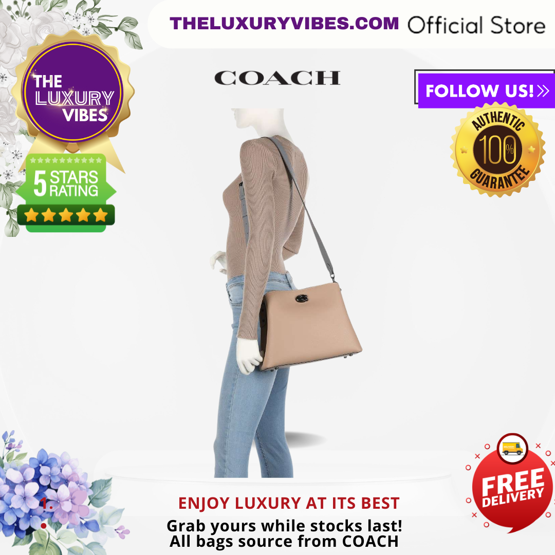 COACH Willow Shoulder Bag In Colorblock Beige C2590