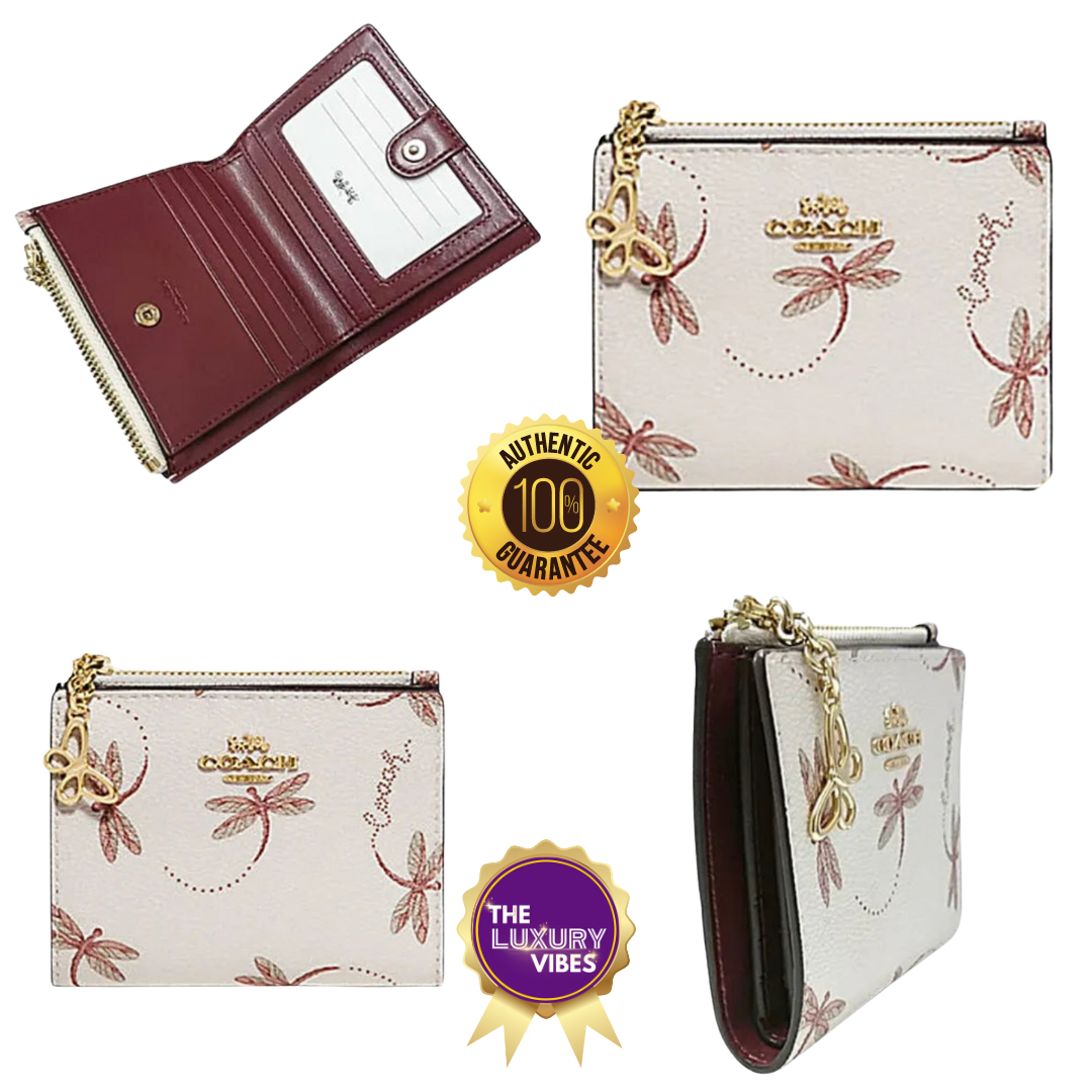 COACH Snap Card Case Wallet with Dragonfly Print F76879