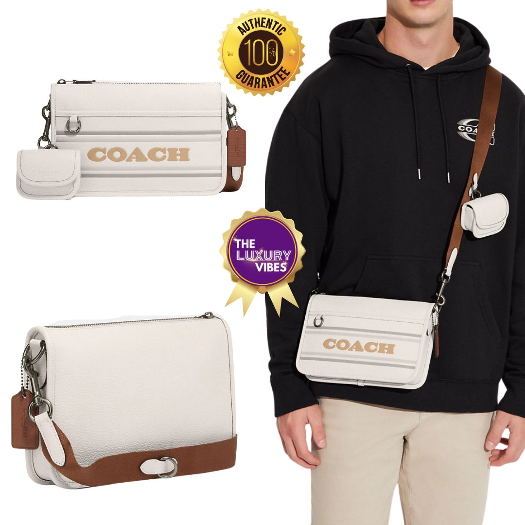 COACH Heritage Convertible Crossbody With Coach Stripe (CG998) - Gunmetal/Chalk