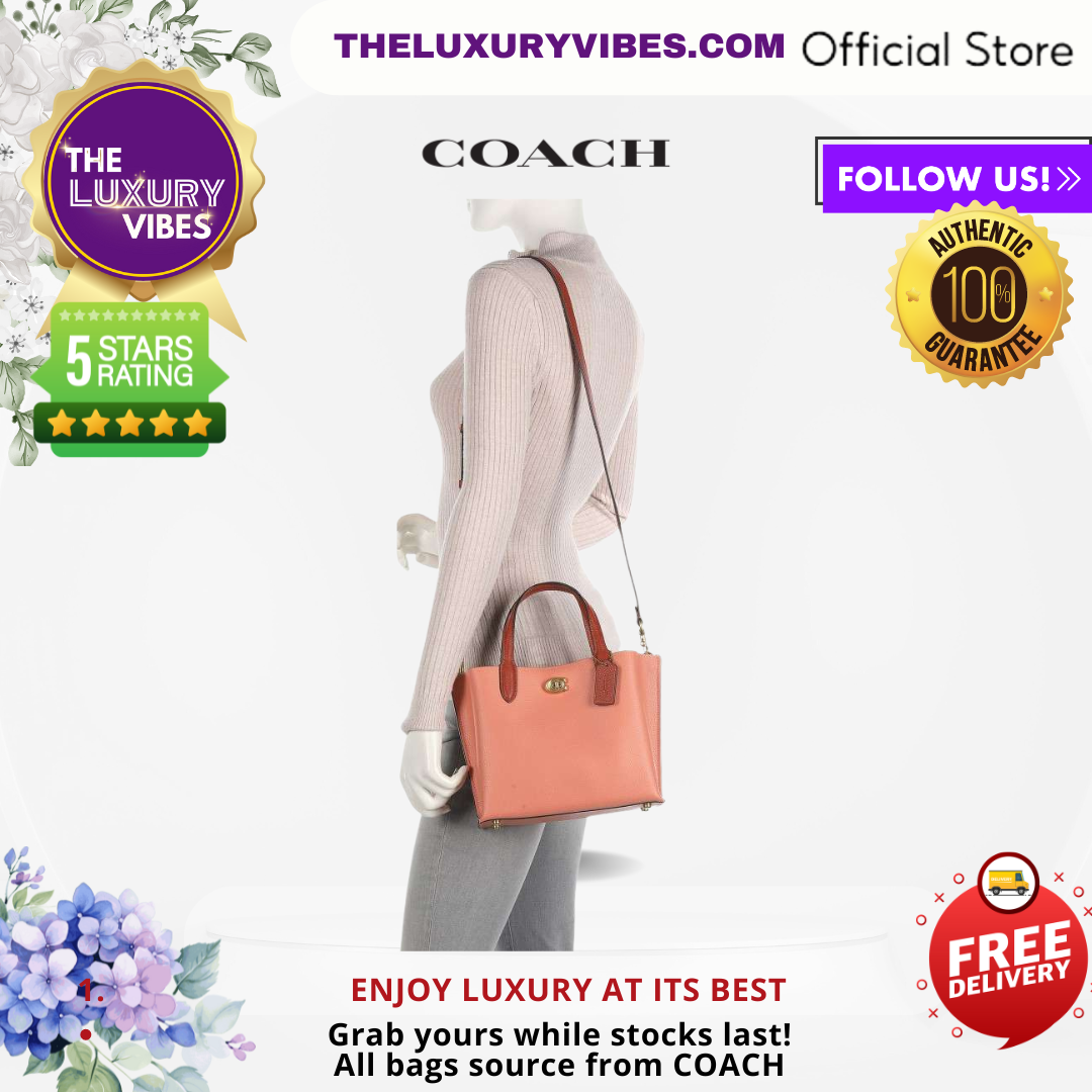 COACH Willow Tote 24 in Colorblock Light Coral Multi C8561