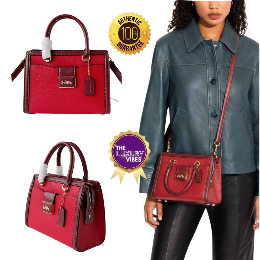 COACH Grace Carryall Colorblock Red CC140